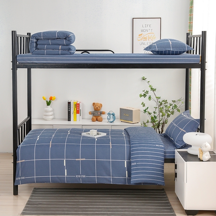 91家纺网 家纺一手货源 找家纺 乐旗家纺 2025新款A类AB版全棉环保印花学生上下铺宿舍三件套六件套 凯尔洛