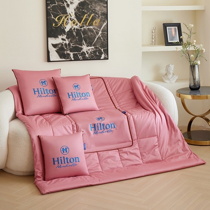 91家纺网 家纺一手货源 找家纺 （总）宝马家纺（原梦童画） 2025新款全棉刺绣希尔顿四季款抱枕被