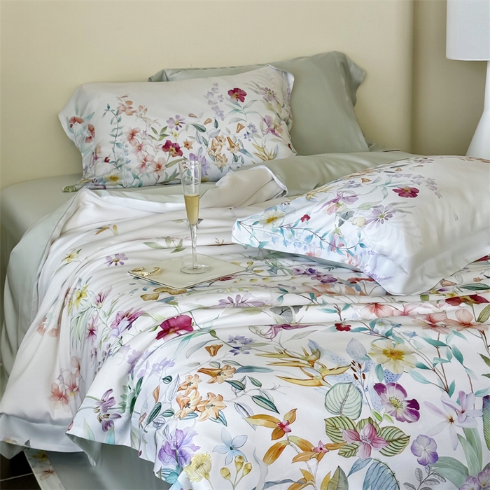 91家纺网 家纺一手货源 找家纺 （总）馨蕊家居 2025新款80SLF奥地利兰精天丝夏被四件套-知否 风格一