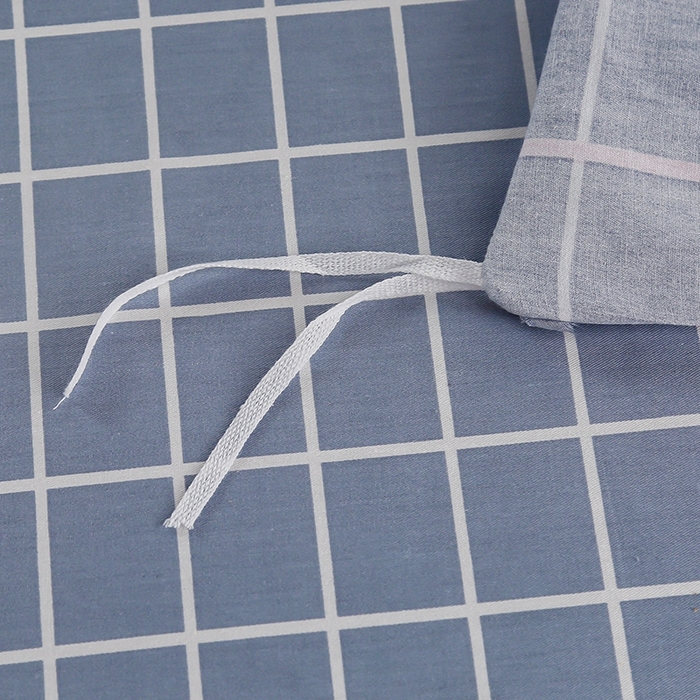 91家纺网 家纺一手货源 找家纺 乐旗家纺 2025新款A类AB版全棉环保印花学生上下铺宿舍三件套六件套 素雅格调-灰