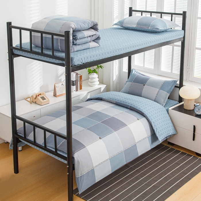 91家纺网 家纺一手货源 找家纺 乐旗家纺 2025新款A类AB版全棉环保印花学生上下铺宿舍三件套六件套 西雅图