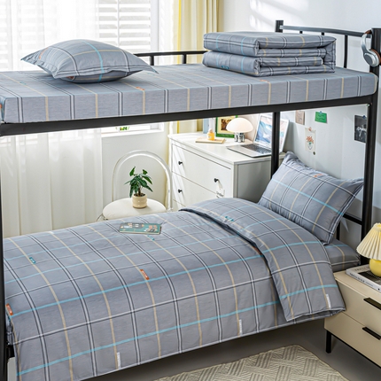 91家纺网 家纺一手货源 找家纺 （总）上学郎家居 2025新款全棉13372学生三件套100棉单人床纯棉六件套学生宿舍床上用品