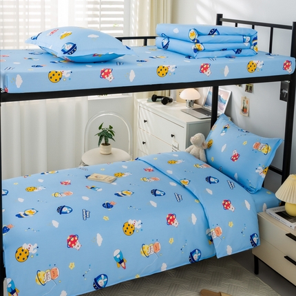 91家纺网 家纺一手货源 找家纺 上学郎家居 2025新款全棉13372学生三件套100棉单人床纯棉六件套学生宿舍床上用品 童梦之都