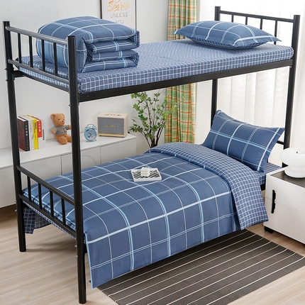 91家纺网 家纺一手货源 找家纺 （总）乐旗家纺 2025新款A类AB版全棉环保印花学生上下铺宿舍三件套六件套