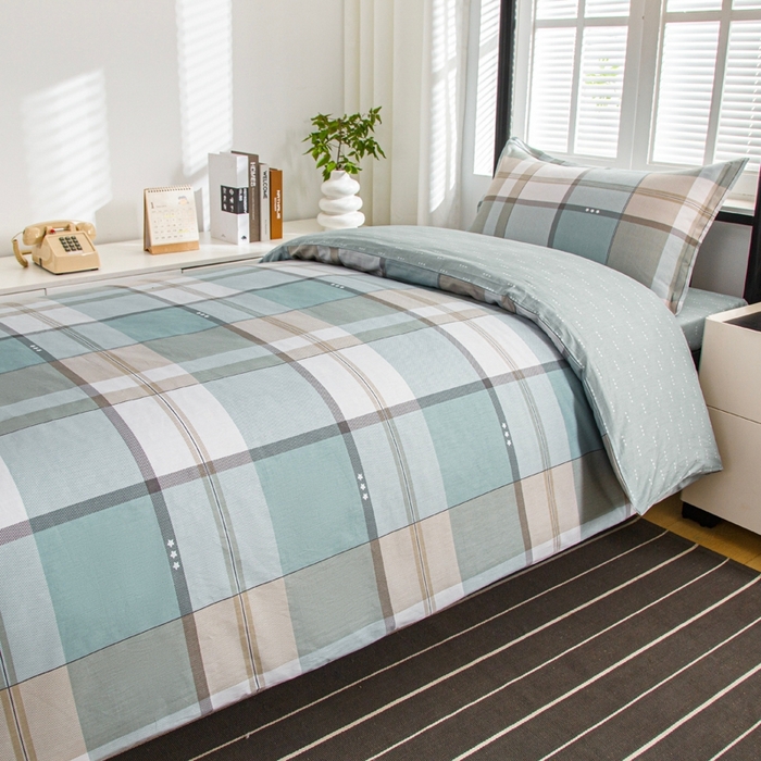 91家纺网 家纺一手货源 找家纺 乐旗家纺 2025新款A类AB版全棉环保印花学生上下铺宿舍三件套六件套 威风