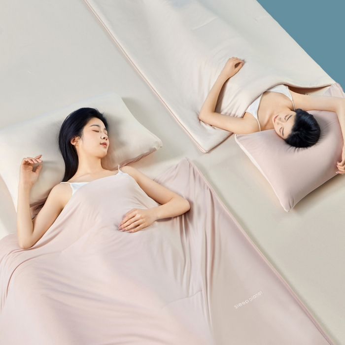 91家纺网 家纺一手货源 找家纺 玛德琳 2025新款冷暖深睡控温夏被 橘雾粉