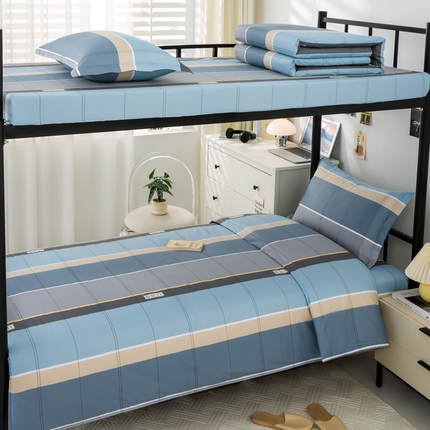 91家纺网 家纺一手货源 找家纺 （总）上学郎家居 2025新款全棉13372学生三件套100棉单人床纯棉六件套学生宿舍床上用品