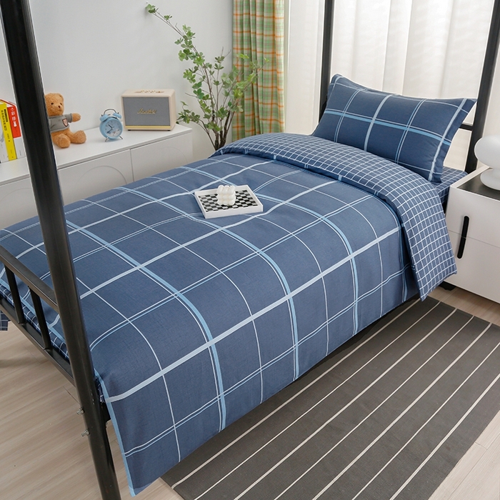 91家纺网 家纺一手货源 找家纺 乐旗家纺 2025新款A类AB版全棉环保印花学生上下铺宿舍三件套六件套 千百度