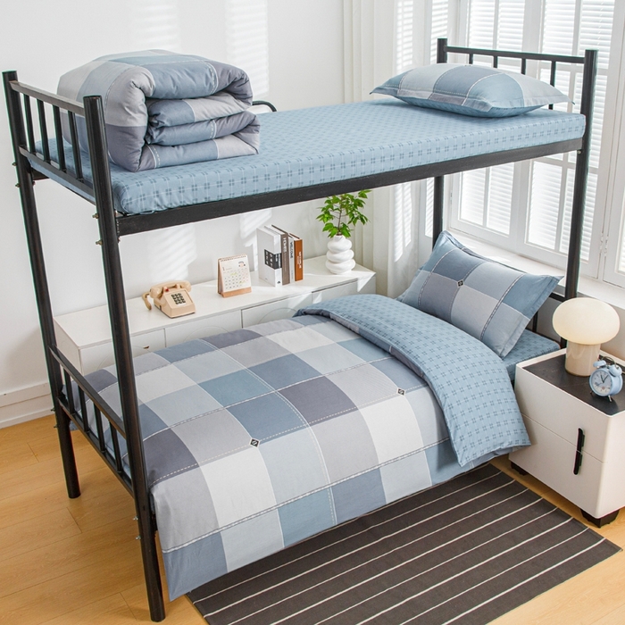 91家纺网 家纺一手货源 找家纺 乐旗家纺 2025新款A类AB版全棉环保印花学生上下铺宿舍三件套六件套 西雅图