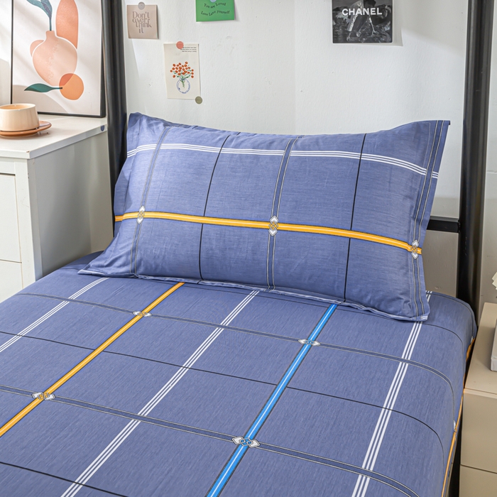 91家纺网 家纺一手货源 找家纺 上学郎家居 2025新款全棉13372学生三件套100棉单人床纯棉六件套学生宿舍床上用品 科尔