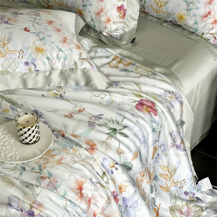 91家纺网 家纺一手货源 找家纺 馨蕊家居 2025新款80SLF奥地利兰精天丝夏被四件套-知否 风格二 夏被知否-氧气绿