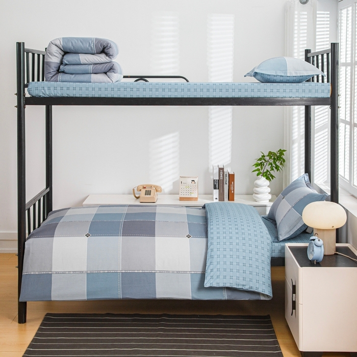 91家纺网 家纺一手货源 找家纺 乐旗家纺 2025新款A类AB版全棉环保印花学生上下铺宿舍三件套六件套 西雅图