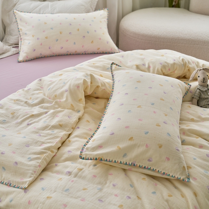 91家纺网 家纺一手货源 找家纺 洋铭区（原狠狠爱） 2025新款全棉彩边双层四件套 波澜紫心