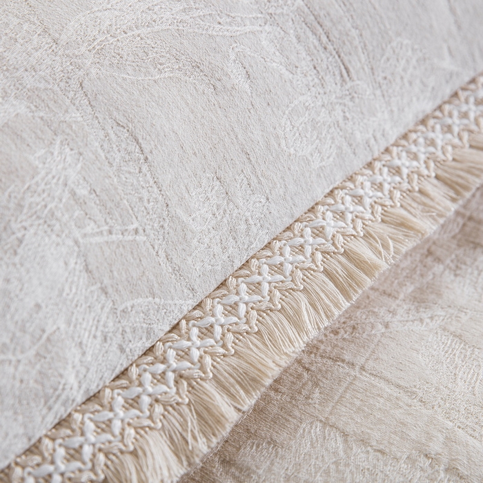 91家纺网 家纺一手货源 找家纺 鲁爱家纺供货 2025新款AB版棉麻工艺款四件套 素锦-原白