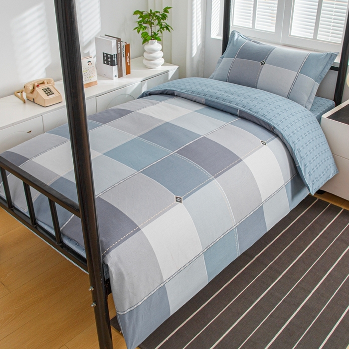 91家纺网 家纺一手货源 找家纺 乐旗家纺 2025新款A类AB版全棉环保印花学生上下铺宿舍三件套六件套 西雅图