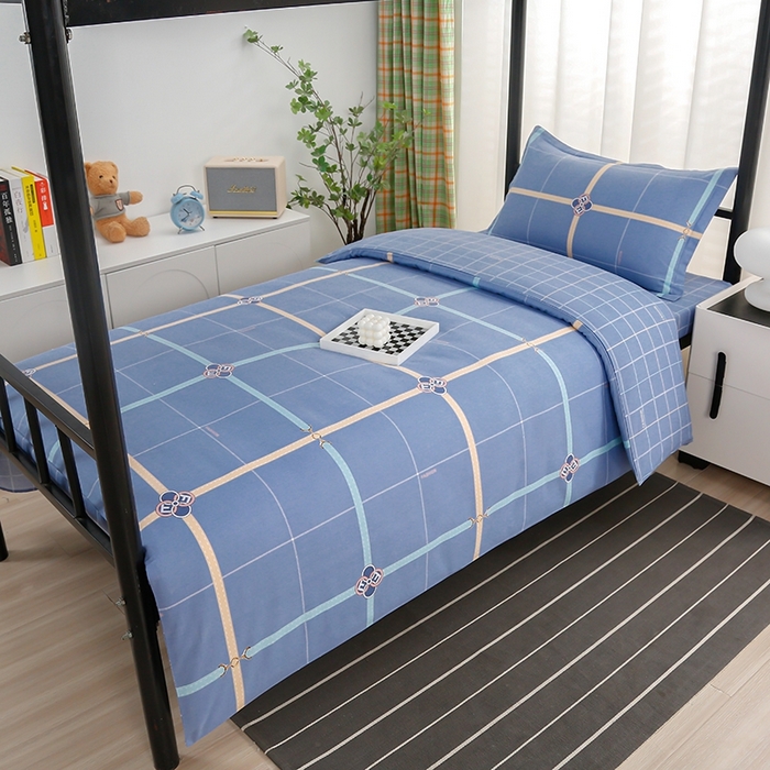 91家纺网 家纺一手货源 找家纺 乐旗家纺 2025新款A类AB版全棉环保印花学生上下铺宿舍三件套六件套 萨尔