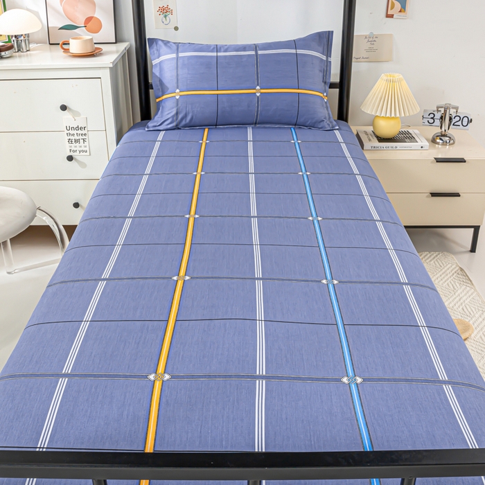 91家纺网 家纺一手货源 找家纺 上学郎家居 2025新款全棉13372学生三件套100棉单人床纯棉六件套学生宿舍床上用品 科尔