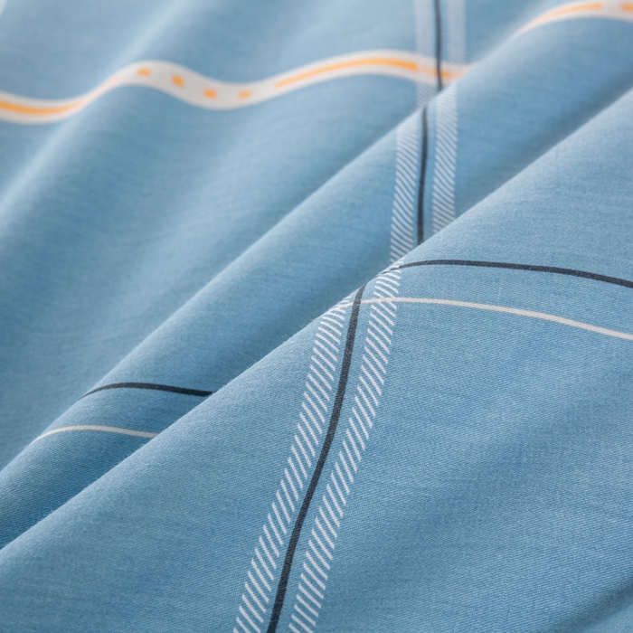 91家纺网 家纺一手货源 找家纺 上学郎家居 2025新款全棉13372学生三件套100棉单人床纯棉六件套学生宿舍床上用品 麦凯-蓝