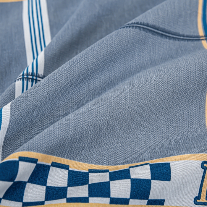 91家纺网 家纺一手货源 找家纺 上学郎家居 2025新款全棉13372学生三件套100棉单人床纯棉六件套学生宿舍床上用品 华彩乐章-灰