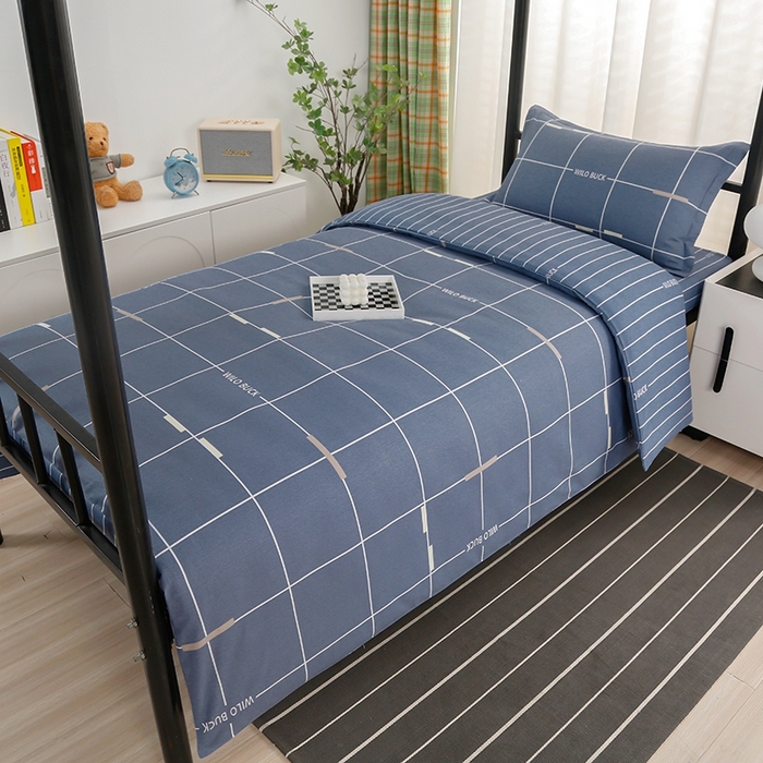 91家纺网 家纺一手货源 找家纺 乐旗家纺 2025新款A类AB版全棉环保印花学生上下铺宿舍三件套六件套 凯尔洛