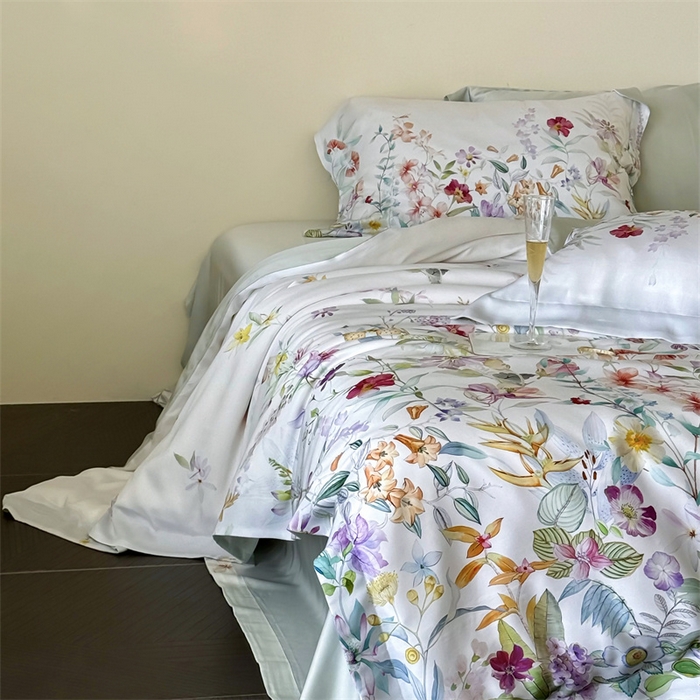 91家纺网 家纺一手货源 找家纺 （总）馨蕊家居 2025新款80SLF奥地利兰精天丝夏被四件套-知否 风格一