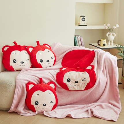 （总）宝马家纺（原梦童画） 2025新款阿狸多功能二合一抱枕毯