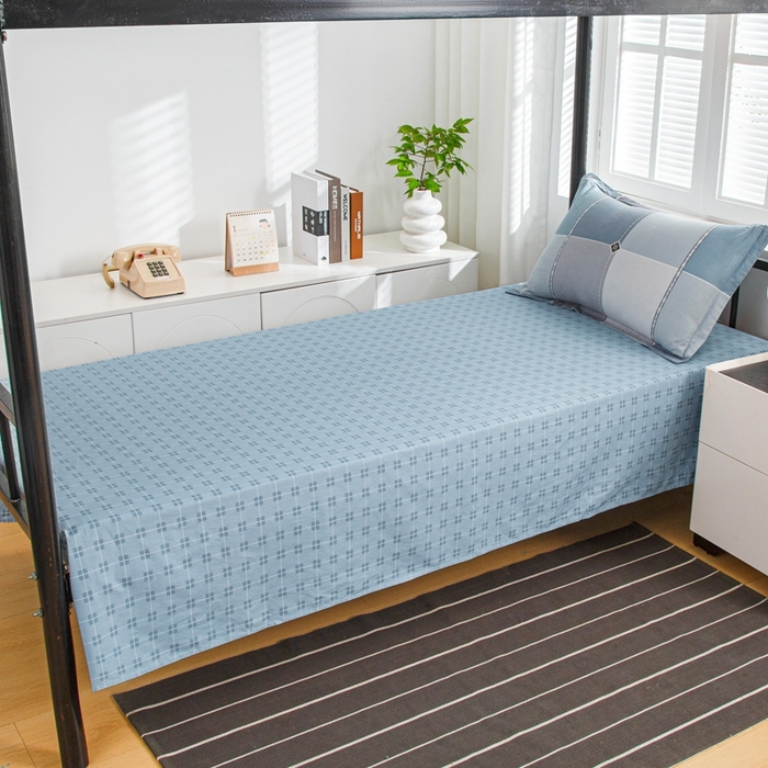 91家纺网 家纺一手货源 找家纺 乐旗家纺 2025新款A类AB版全棉环保印花学生上下铺宿舍三件套六件套 西雅图