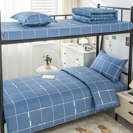 91家纺网 家纺一手货源 找家纺 （总）上学郎家居 2025新款全棉13372学生三件套100棉单人床纯棉六件套学生宿舍床上用品