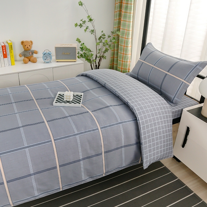 91家纺网 家纺一手货源 找家纺 乐旗家纺 2025新款A类AB版全棉环保印花学生上下铺宿舍三件套六件套 索尔