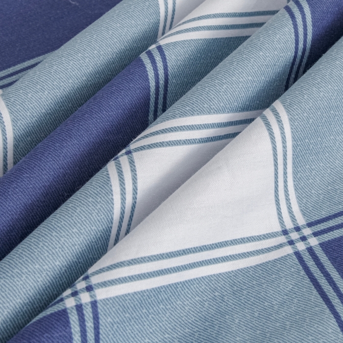 91家纺网 家纺一手货源 找家纺 乐旗家纺 2025新款A类AB版全棉环保印花学生上下铺宿舍三件套六件套 蓝色记忆