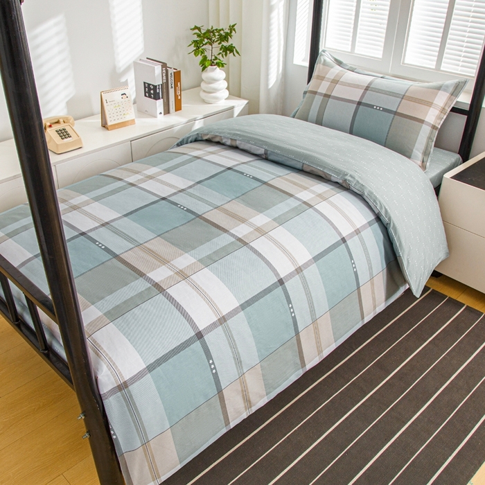 91家纺网 家纺一手货源 找家纺 乐旗家纺 2025新款A类AB版全棉环保印花学生上下铺宿舍三件套六件套 威风