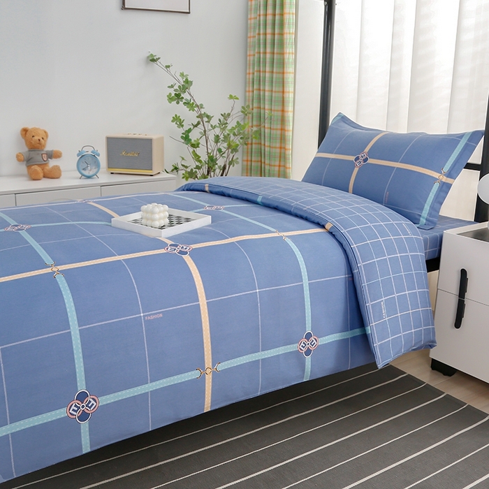 91家纺网 家纺一手货源 找家纺 乐旗家纺 2025新款A类AB版全棉环保印花学生上下铺宿舍三件套六件套 萨尔