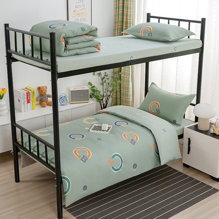 乐旗家纺 2025新款A类AB版全棉环保印花学生上下铺宿舍三件套六件套 维卡