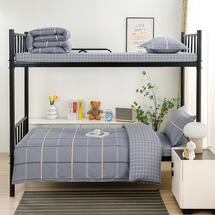 91家纺网 家纺一手货源 找家纺 乐旗家纺 2025新款A类AB版全棉环保印花学生上下铺宿舍三件套六件套 索尔