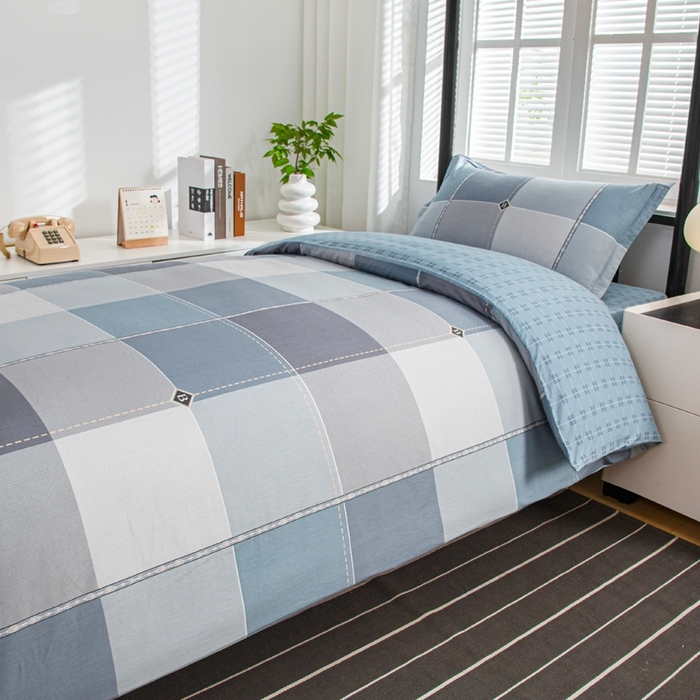 91家纺网 家纺一手货源 找家纺 乐旗家纺 2025新款A类AB版全棉环保印花学生上下铺宿舍三件套六件套 西雅图