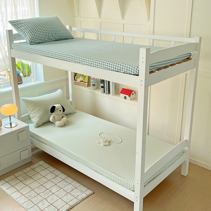 妖妖家纺 2025新款软糯格子学生床笠 青提乐多