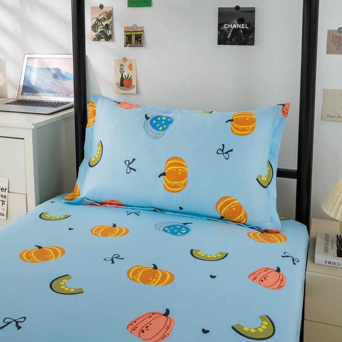 91家纺网 家纺一手货源 找家纺 上学郎家居 2025新款全棉13372学生三件套100棉单人床纯棉六件套学生宿舍床上用品 田园风情