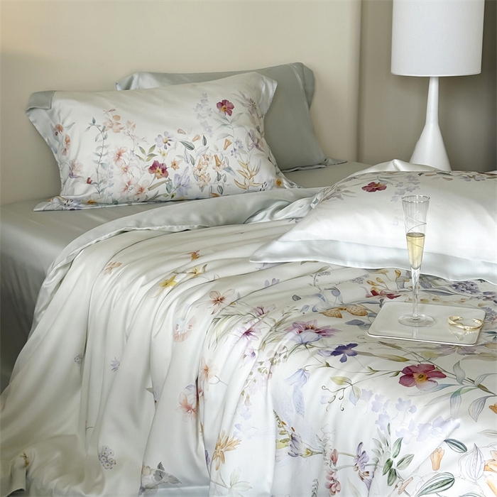 91家纺网 家纺一手货源 找家纺 馨蕊家居 2025新款80SLF奥地利兰精天丝夏被四件套-知否 风格一 夏被知否-氧气绿