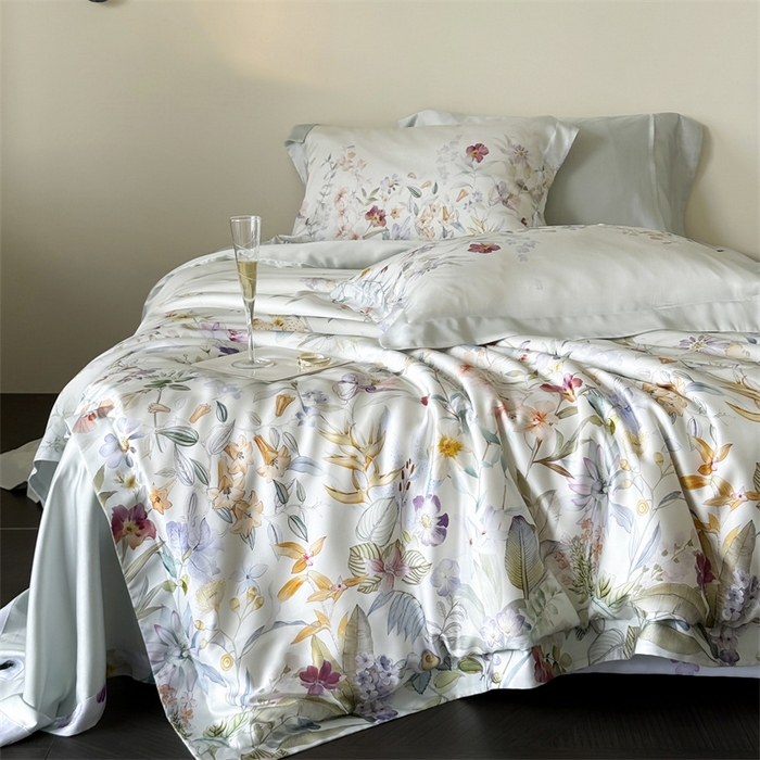 91家纺网 家纺一手货源 找家纺 馨蕊家居 2025新款80SLF奥地利兰精天丝夏被四件套-知否 风格一 夏被知否-氧气绿