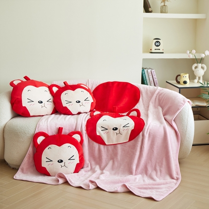 91家纺网 家纺一手货源 找家纺 （总）宝马家纺（原梦童画） 2025新款阿狸多功能二合一抱枕毯