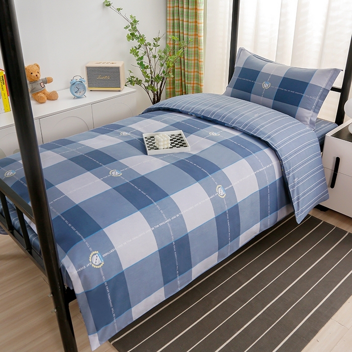 91家纺网 家纺一手货源 找家纺 乐旗家纺 2025新款A类AB版全棉环保印花学生上下铺宿舍三件套六件套 伊利亚