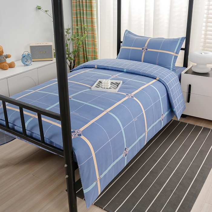 91家纺网 家纺一手货源 找家纺 乐旗家纺 2025新款A类AB版全棉环保印花学生上下铺宿舍三件套六件套 萨尔