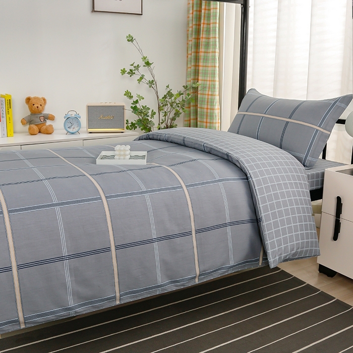 91家纺网 家纺一手货源 找家纺 乐旗家纺 2025新款A类AB版全棉环保印花学生上下铺宿舍三件套六件套 索尔