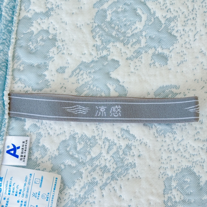 91家纺网 家纺一手货源 找家纺 慧菲 2025新款床盖款凉席三件套-玫瑰 玫瑰-蓝