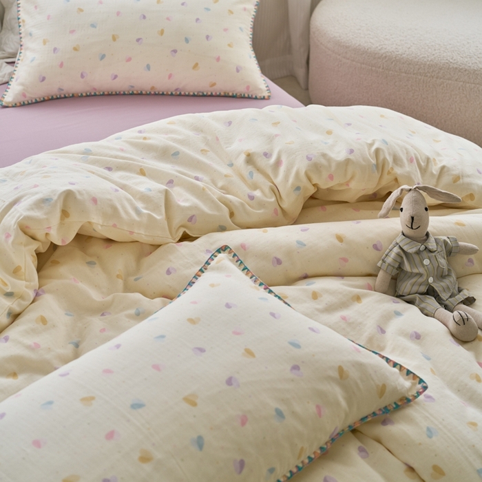 91家纺网 家纺一手货源 找家纺 洋铭区（原狠狠爱） 2025新款全棉彩边双层四件套 波澜紫心