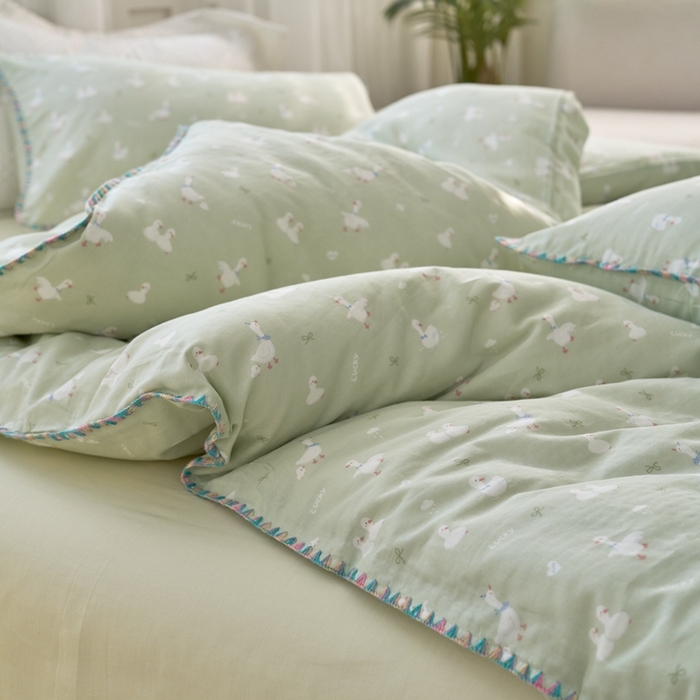 91家纺网 家纺一手货源 找家纺 （总）洋铭区（原狠狠爱） 2025新款全棉彩边双层四件套