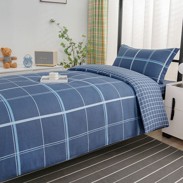 91家纺网 家纺一手货源 找家纺 乐旗家纺 2025新款A类AB版全棉环保印花学生上下铺宿舍三件套六件套 千百度