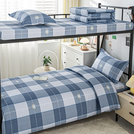 91家纺网 家纺一手货源 找家纺 上学郎家居 2025新款全棉13372学生三件套100棉单人床纯棉六件套学生宿舍床上用品 伊利亚