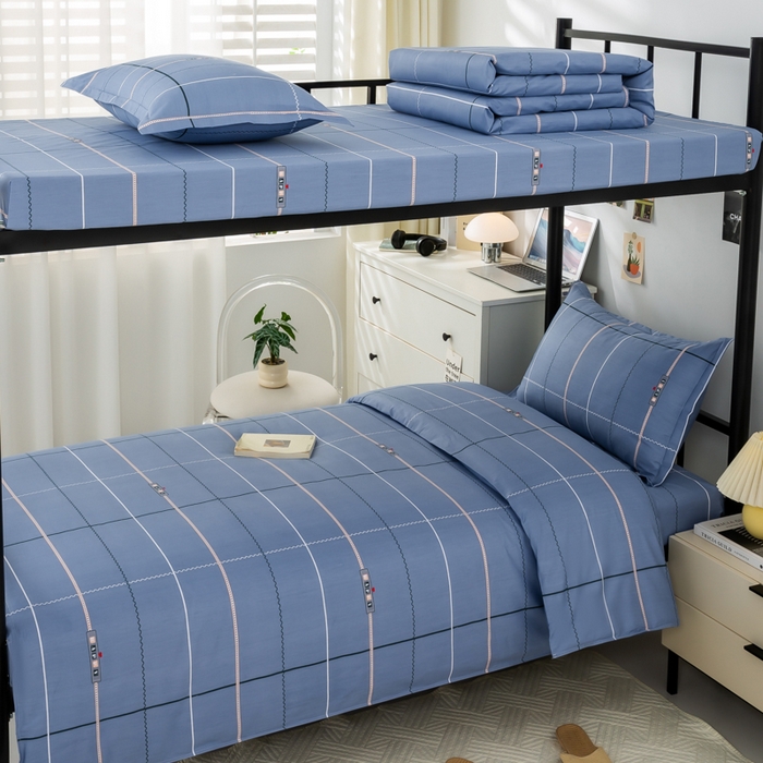 91家纺网 家纺一手货源 找家纺 （总）上学郎家居 2025新款全棉13372学生三件套100棉单人床纯棉六件套学生宿舍床上用品