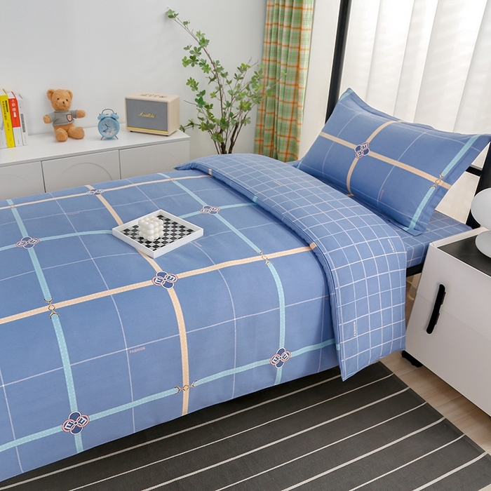 91家纺网 家纺一手货源 找家纺 乐旗家纺 2025新款A类AB版全棉环保印花学生上下铺宿舍三件套六件套 萨尔